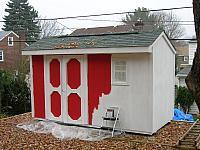 Painting the shed, November 2006